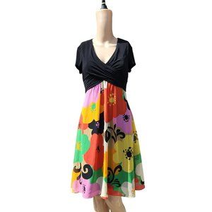 Jessica Howard Dress Short Sleeves Size 12 Flowers Multi Color fit & flare